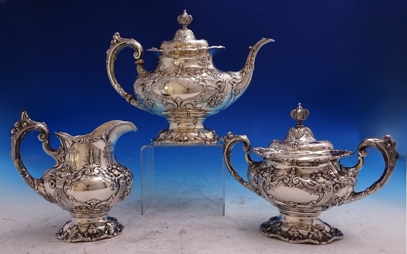 Francis I by Reed and Barton Sterling Silver Tea Set 3pc #570A (#8755) Lovely!