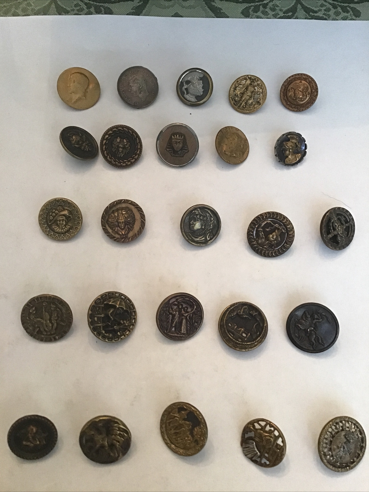 25–Buttons-18th and 19th Century Pictorial Brass Buttons Various Themes