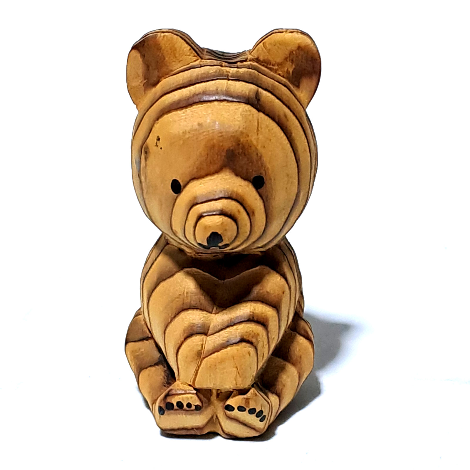Japanese Kumabokko Wooden Doll Bear Ainu Hokkaido Hand Craft Carved Figurine B91