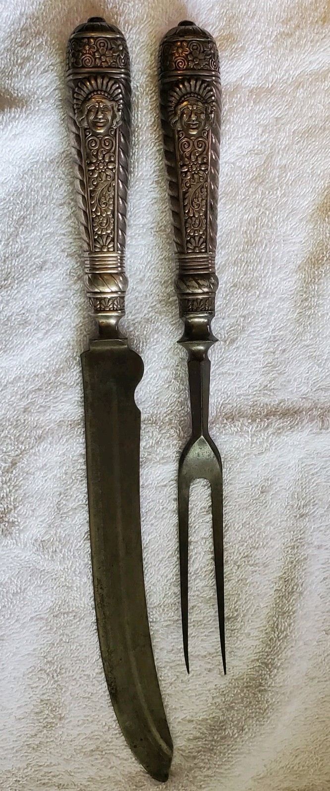 ANTIQUE ASSYRIAN HEAD Carving Set
