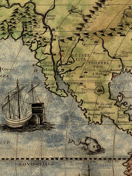 1565 Exploration World Map Large Terra Wall Print 24×42