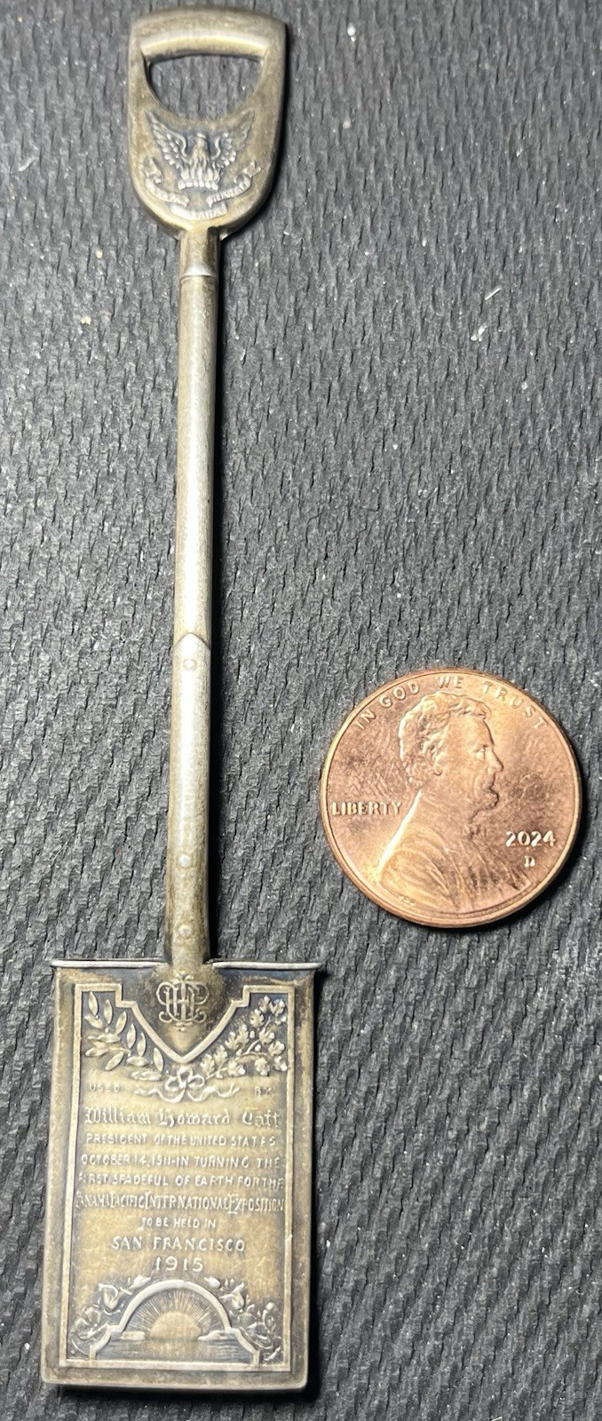 1915 Sterling Silver William Howard Taft Panama Pacific Exposition Shovel/Spade