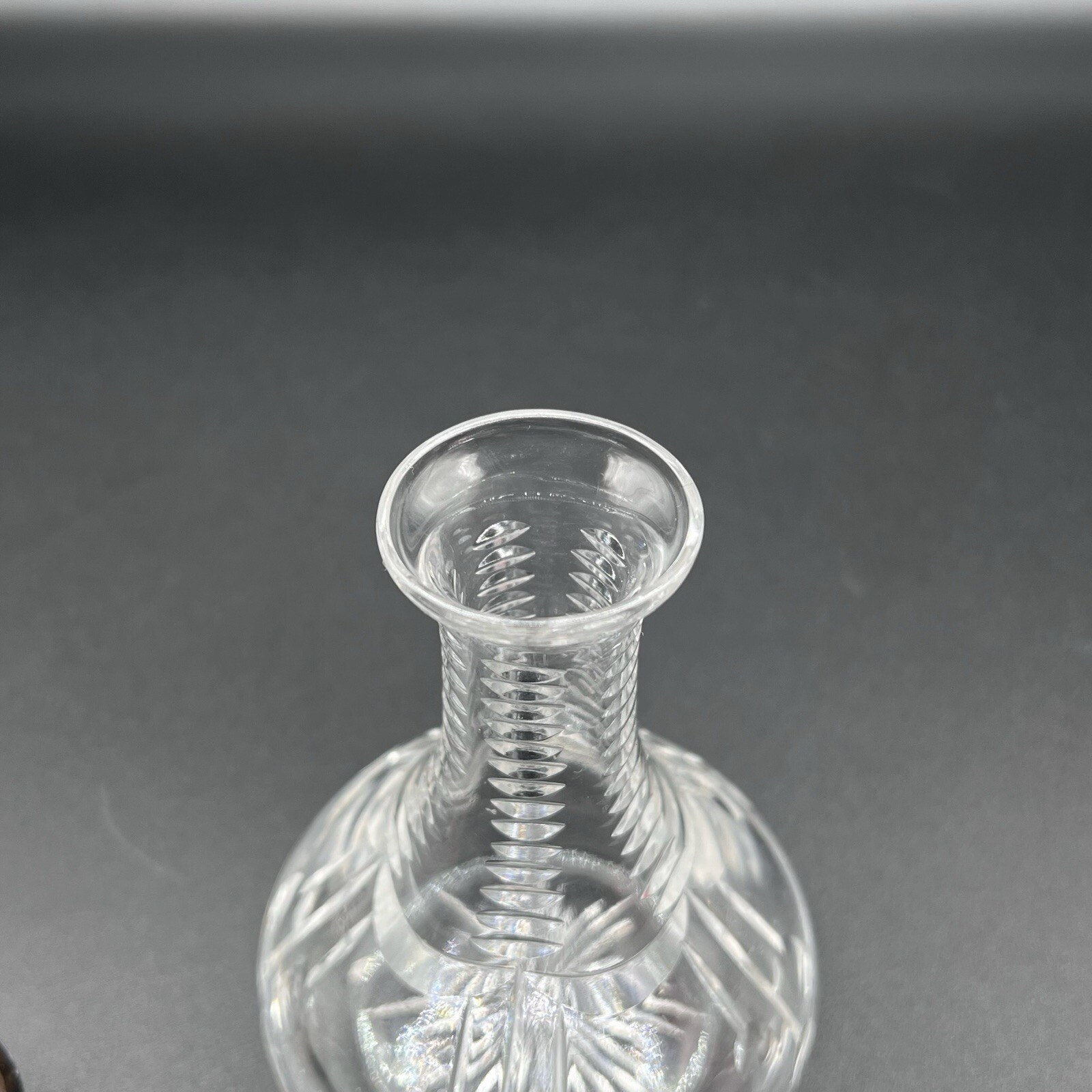 Crystal Victorian Pear Jar Silver Lid Birmingham 1913