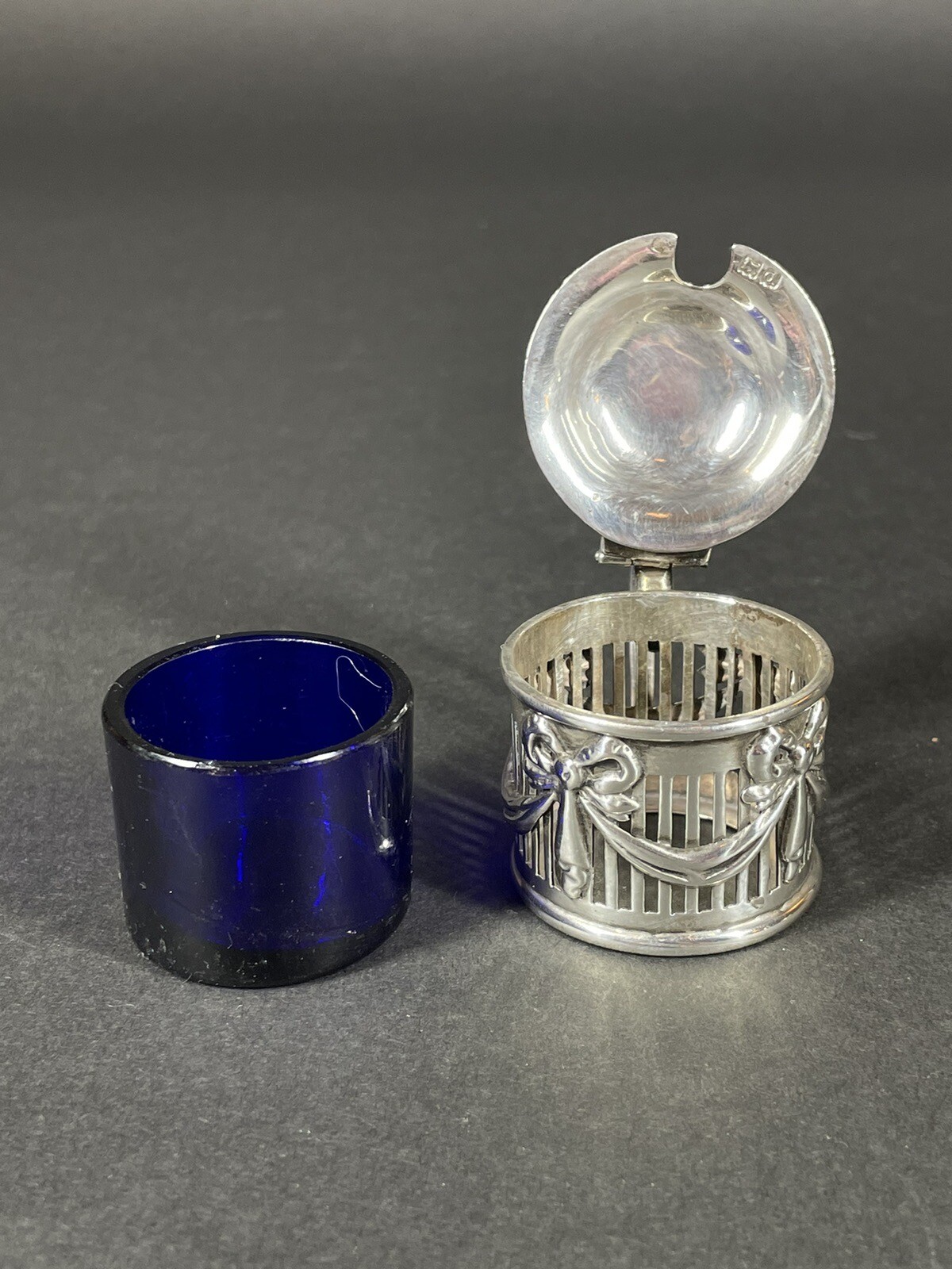 Antique English Sterling Condiment Mustard Pot 1896 London