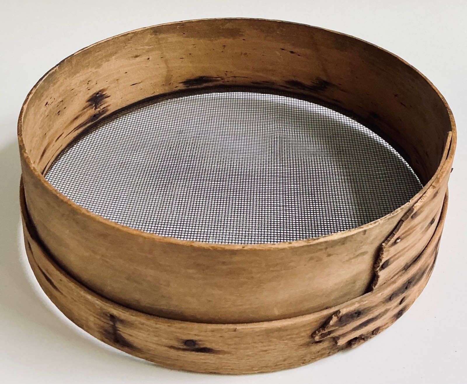ANTIQUE AMERICAN FARMHOUSE PRIMITIVE BENTWOOD GRAIN SIEVE & FLOUR SIFTER