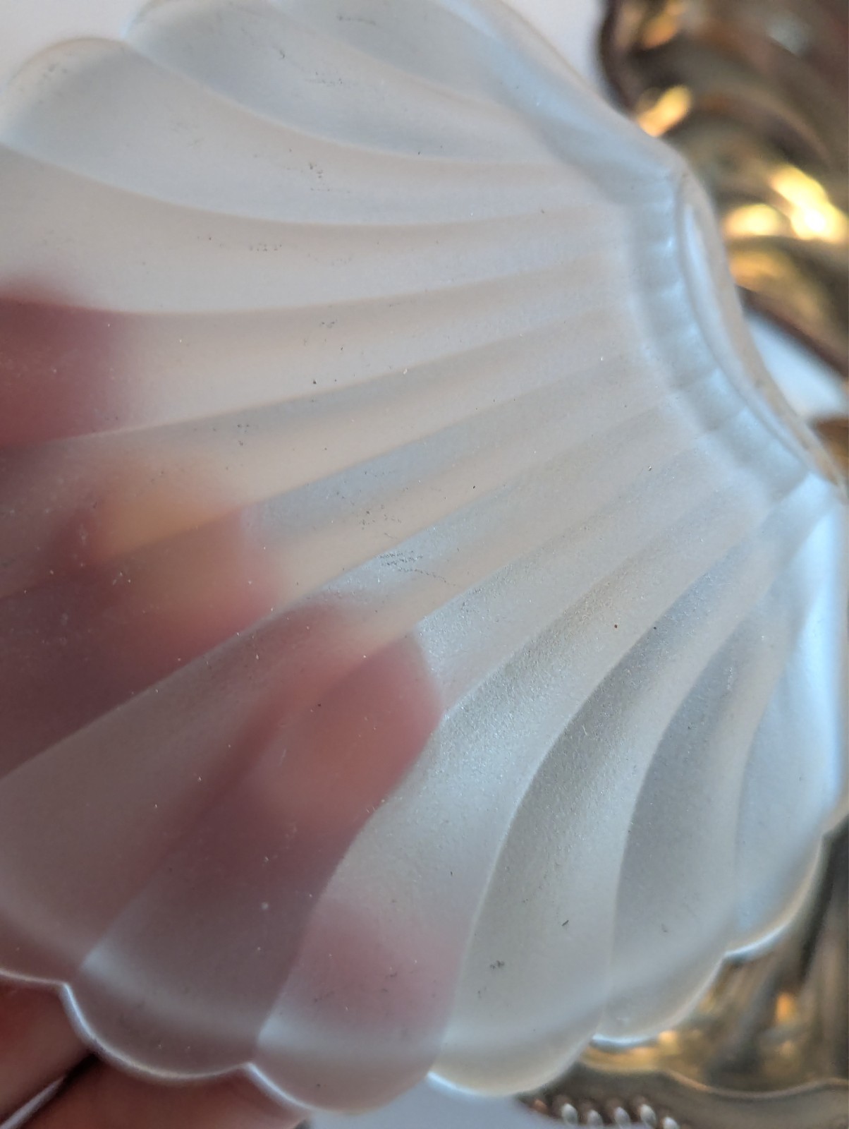Antique Hinged Clam Shell Silver Plate Caviar Butter Dish With Glass Insert
