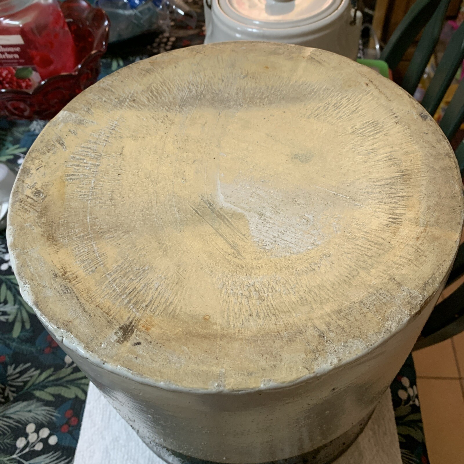 Vintage #3 Primitive Two Tone Stoneware Heavy Crock