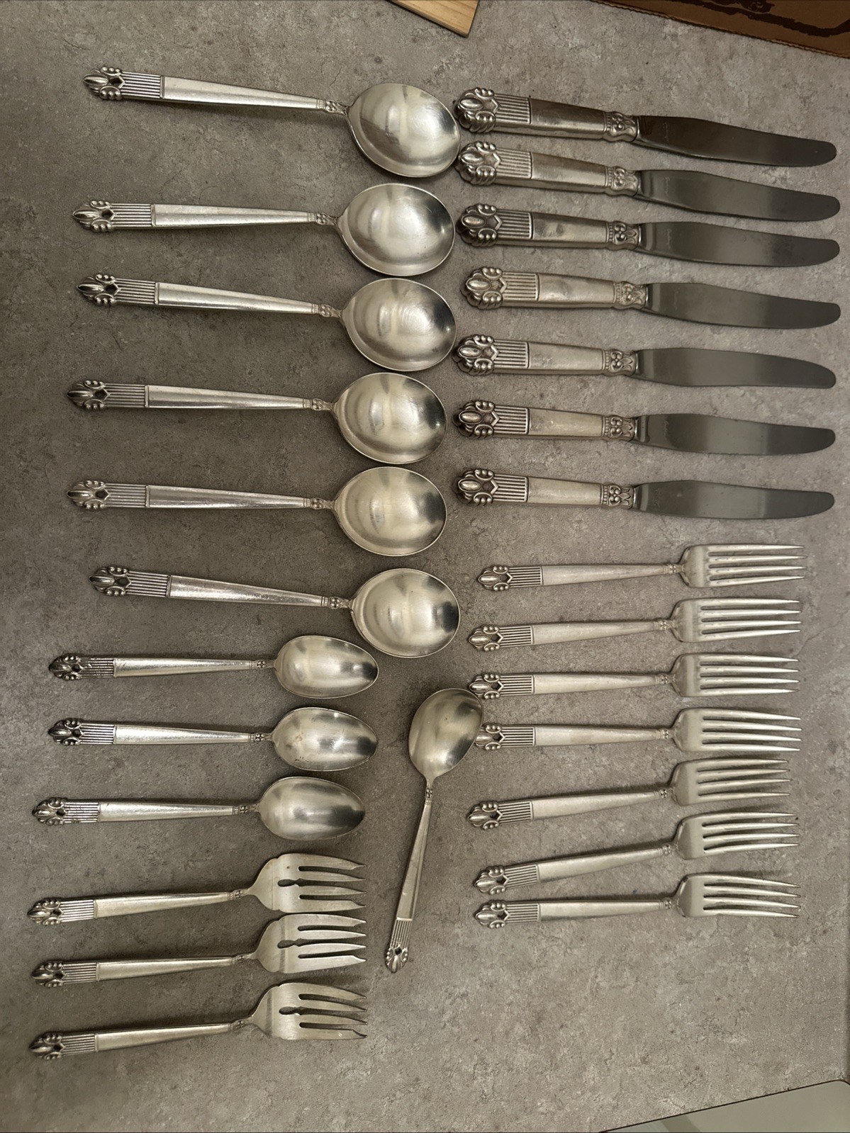 *READ* National Guildcraft Astrid Silver Plate Flatware 30 Pieces