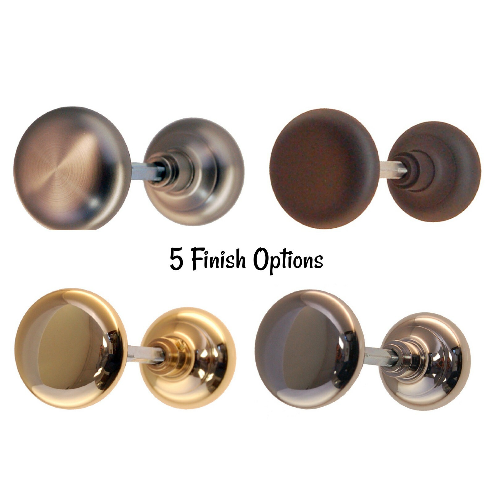 Hollow Solid Brass Door Knobs with Smooth Design Oiled Bronze