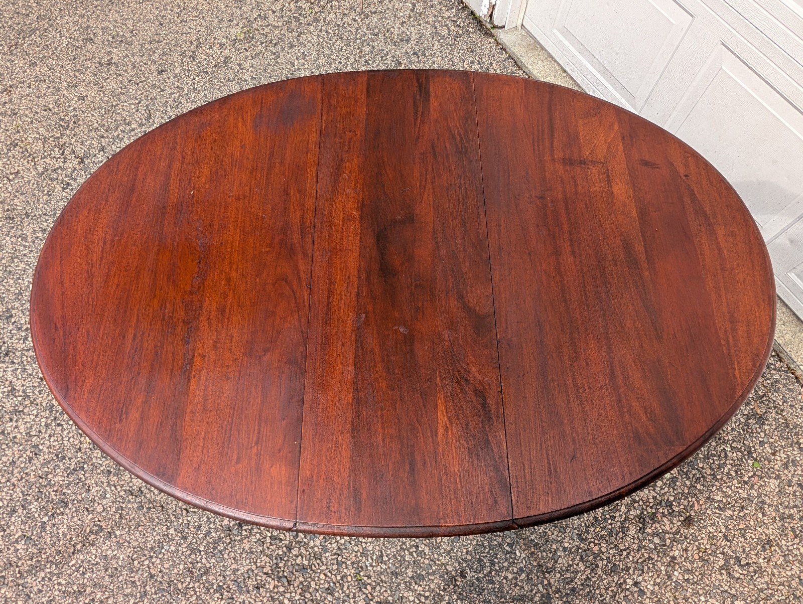 Vintage Mahogany Gate Leg Drop Leaf Table with Drawer, Oval, Solid Wood