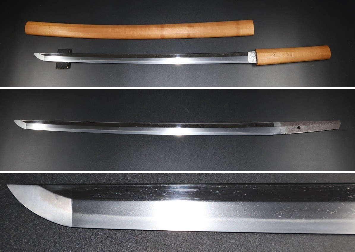 Japanese Samurai Sword Antique Wakizashi “Omi Daijo Fujiwara Tadahiro” 21.14 in