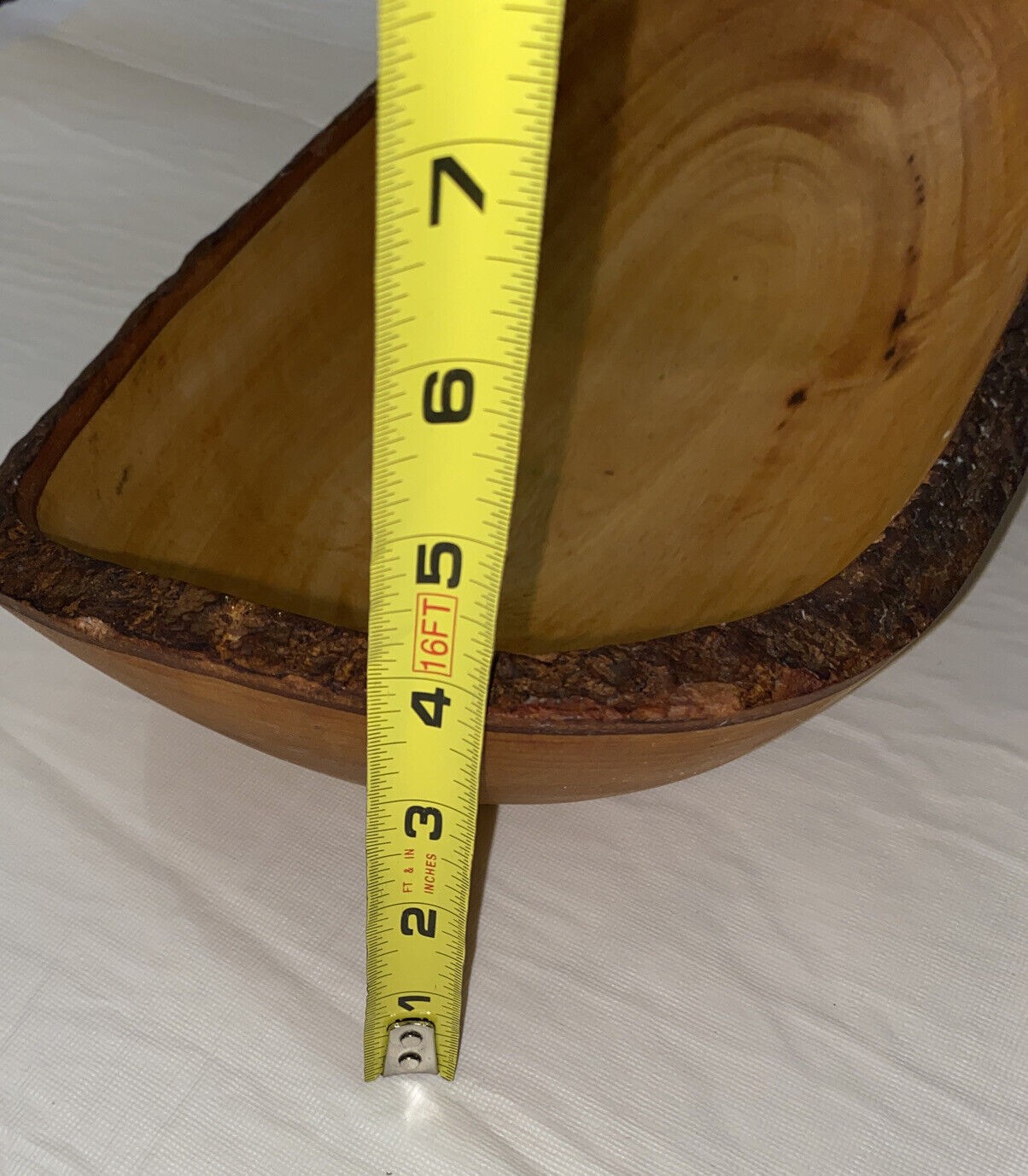 Rustic, Live Edge, Rectangle, Hand, Turned Wooden Bowl 15”L￼