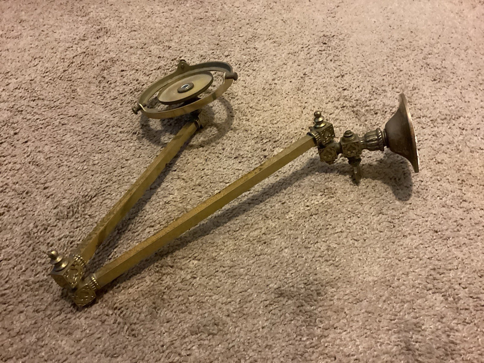 Antique Brass Gas Light Fixture Wall Mount Dual Swinging Arm