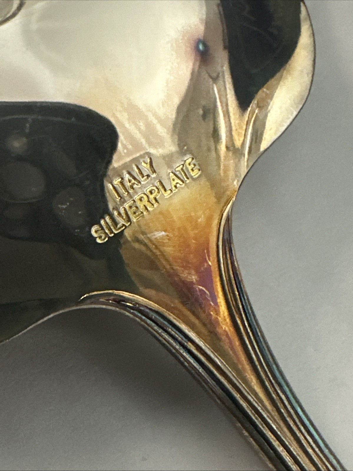 Gorham HERITAGE Solid Shell Berry Casserole Spoon 9″ Italy Silverplate With Box