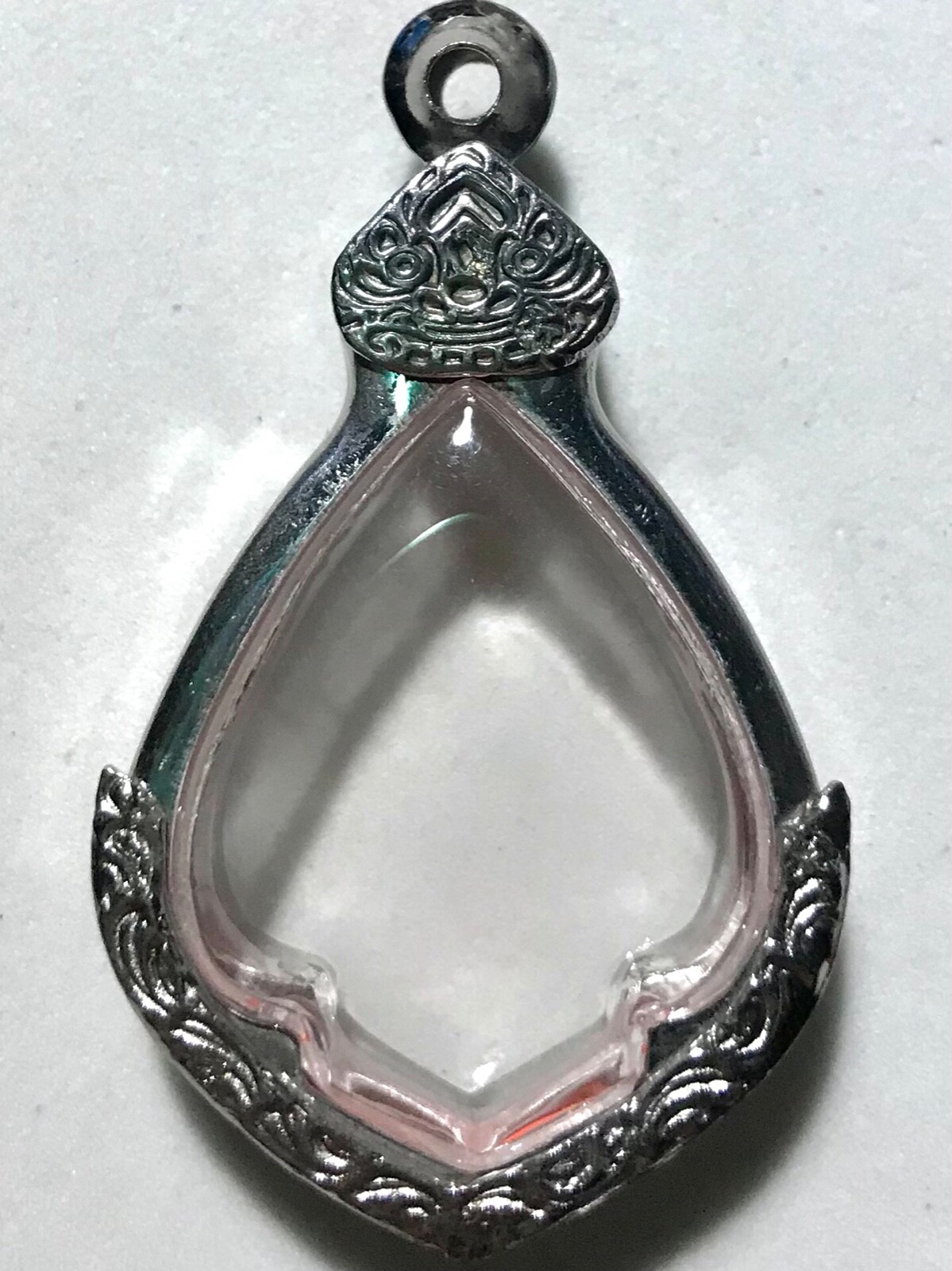 STAINLESS STEEL CASE/CASING AMULET PHRA LP THAI BUDDHA PENDANT N310 h3.8 w2.6 cm