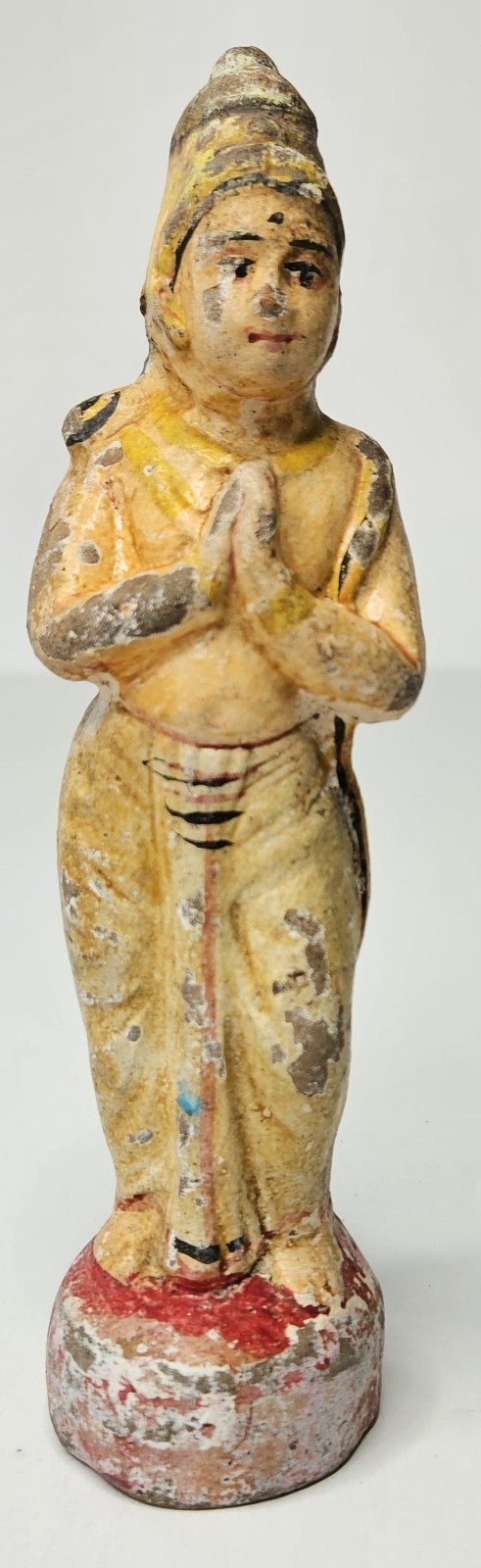 Antique 1800’s Original Terracotta Golu Doll Indian Hindu Saint Appar 7″ Tall