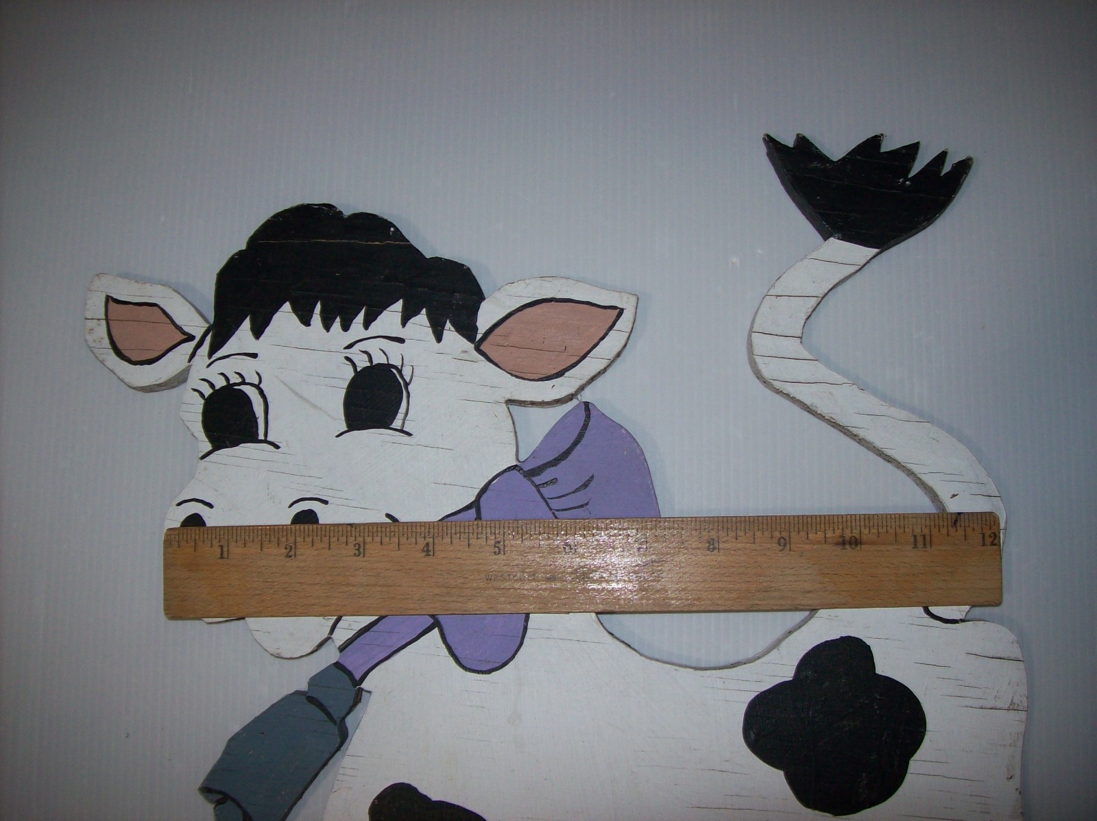Large Vintage COW Wood Folk Art Lawn Art Yard Art Garden Decor