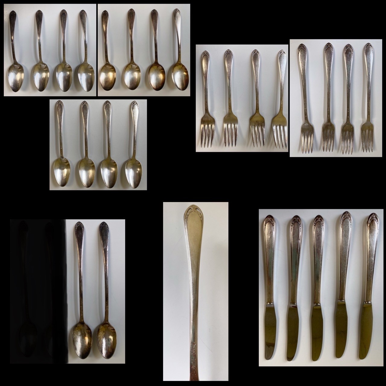 Vintage 1847 Rogers LOVELACE 34 Piece Silver Plated Flatware 4 Settings + Extras