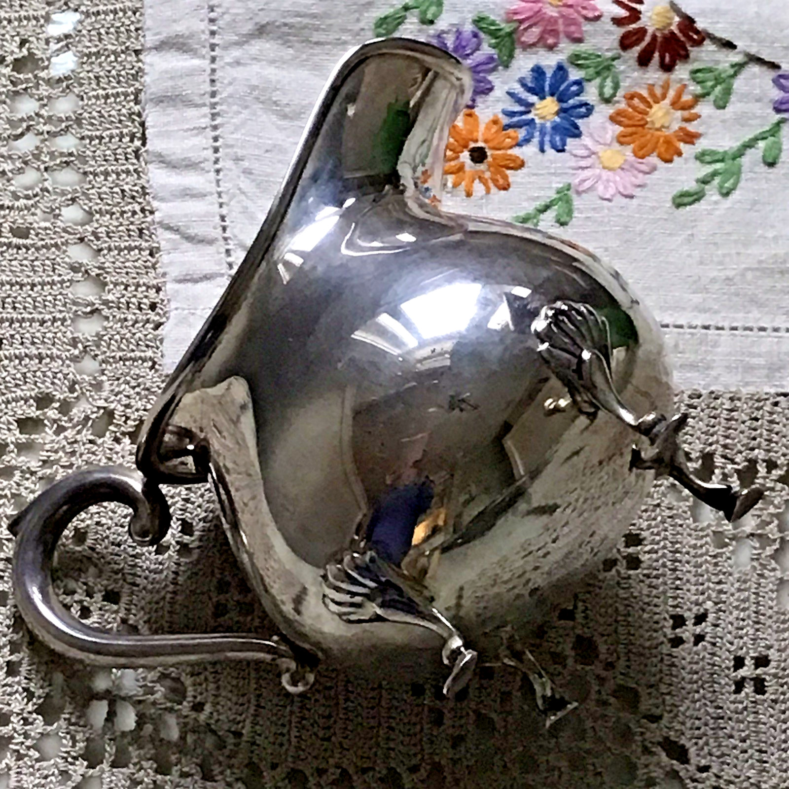 Solid Sterling Silver 106 grams PREISNER Footed Creamer #57 For Use or Scrap