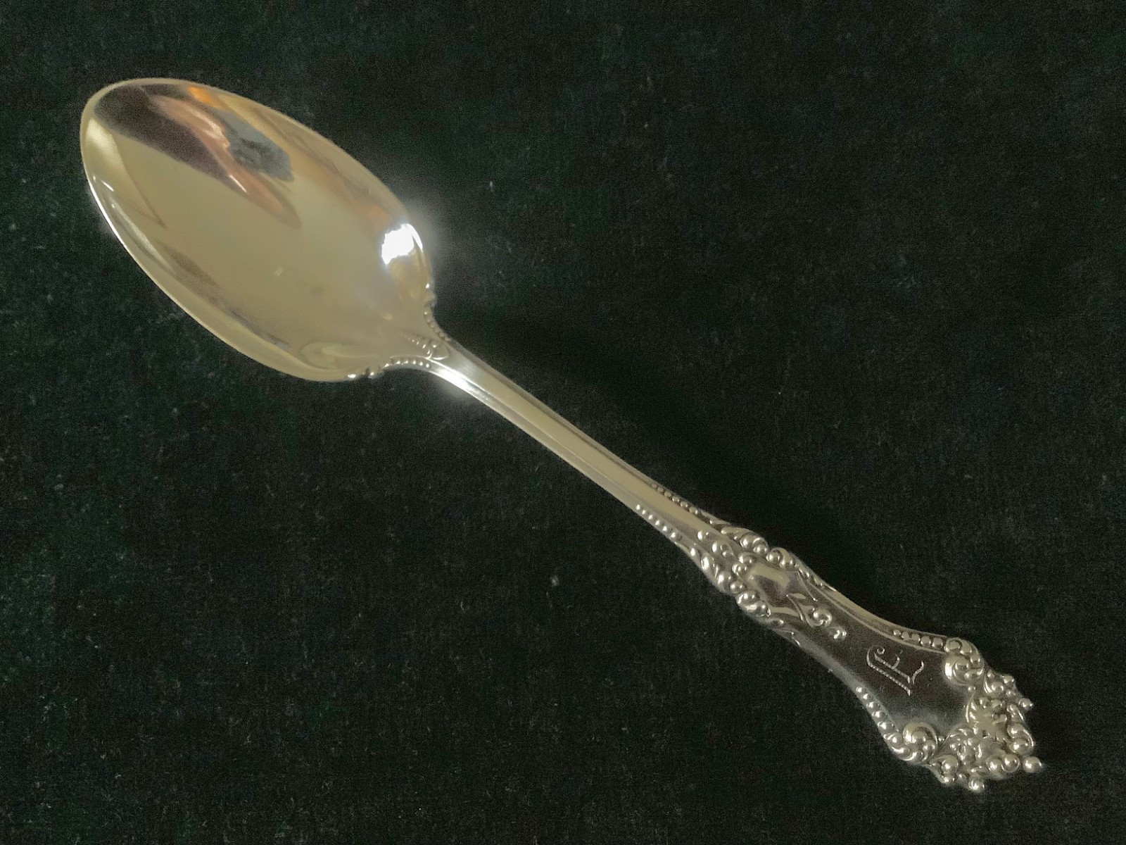 Reed and Barton LA TOURAINE oval soup / place spoon- mono J