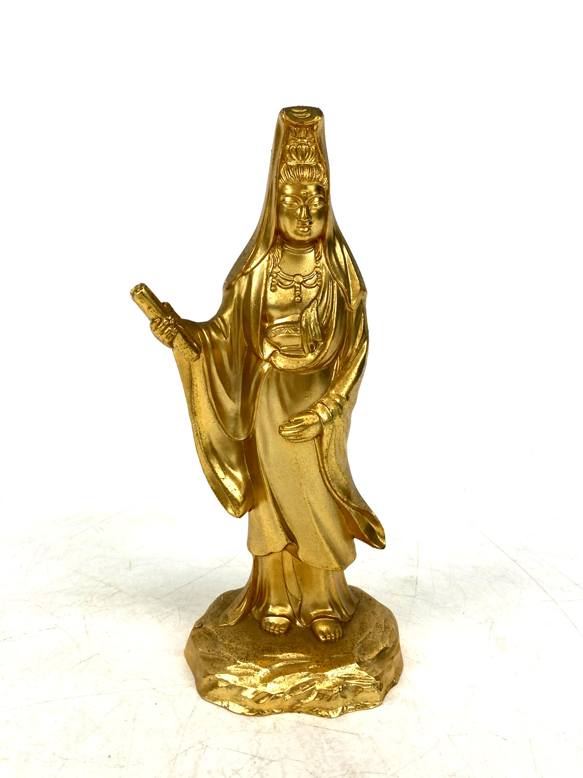 Kannon Statue Byakue Guanyin ByShuun Makita Copper Ornament Vintage Japan Re0203