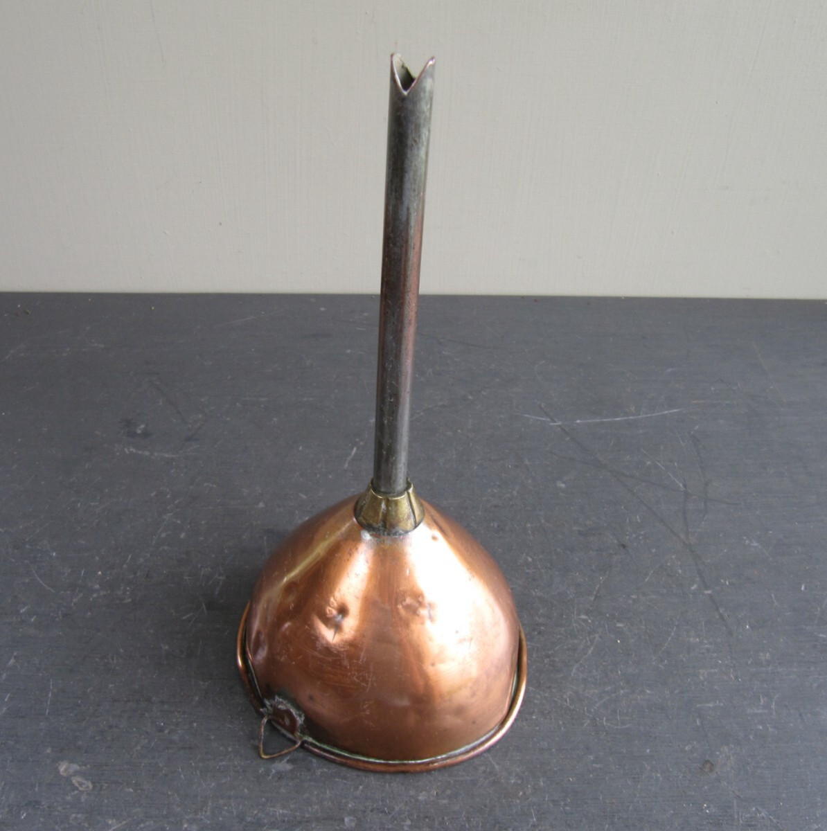 Large Antique Copper Wine Funnel – Tin Lined