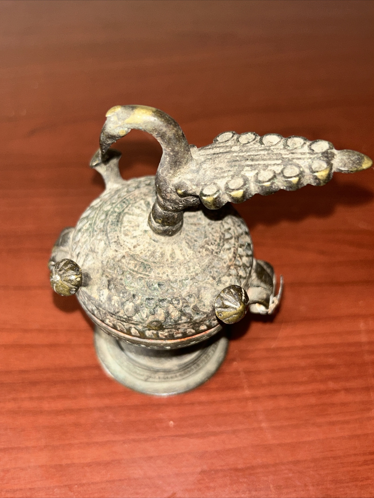 Antique Indian Orissa Dhokhra Bronze India Betel Khol Incense Box