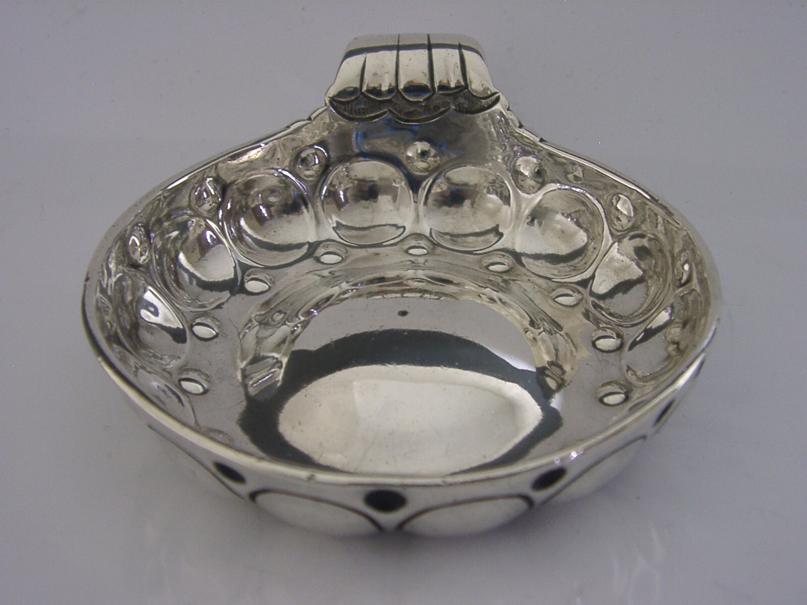 RARE EARLY 1768 FRENCH ANTIQUE SOLID STERLING SILVER WINE TASTER BARWARE