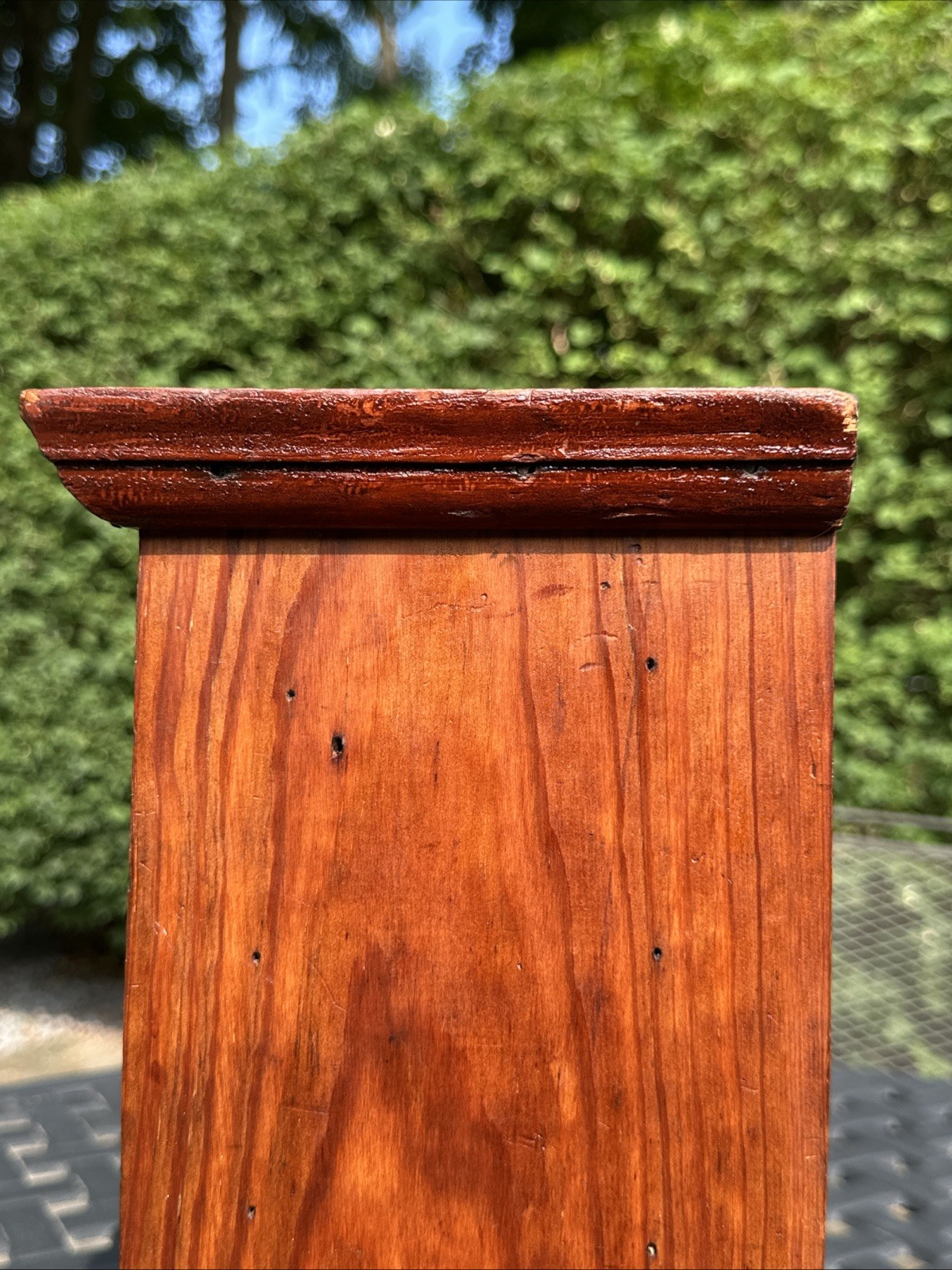 PRIMITIVE ANTIQUE WOODEN CABINET CUPBOARD 2 SHELF NORTHERN CARVED PANEL DOOR