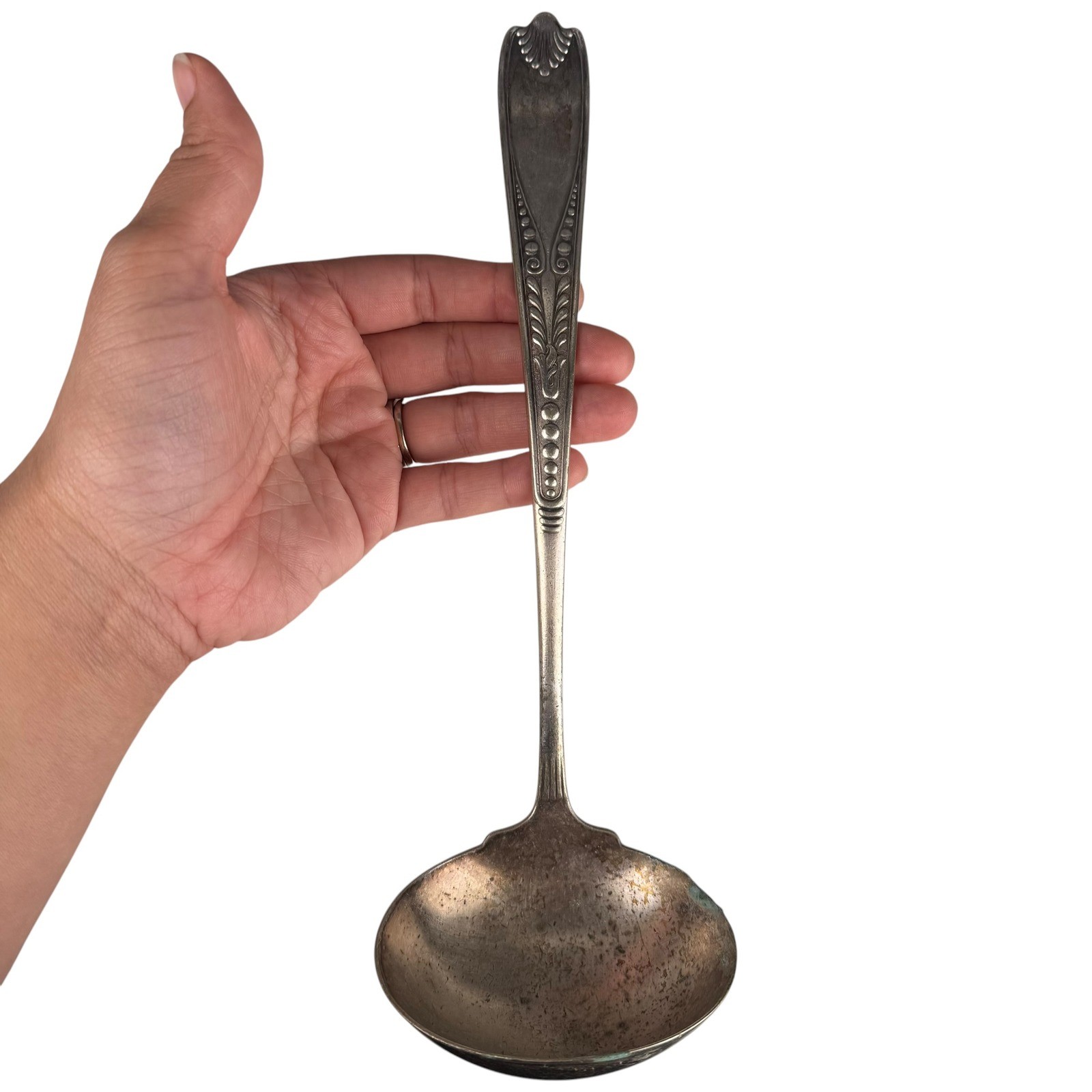 Wm Rogers & Son AA Silverplate Soup Ladle 1910 Orange Blossom Pattern Antique