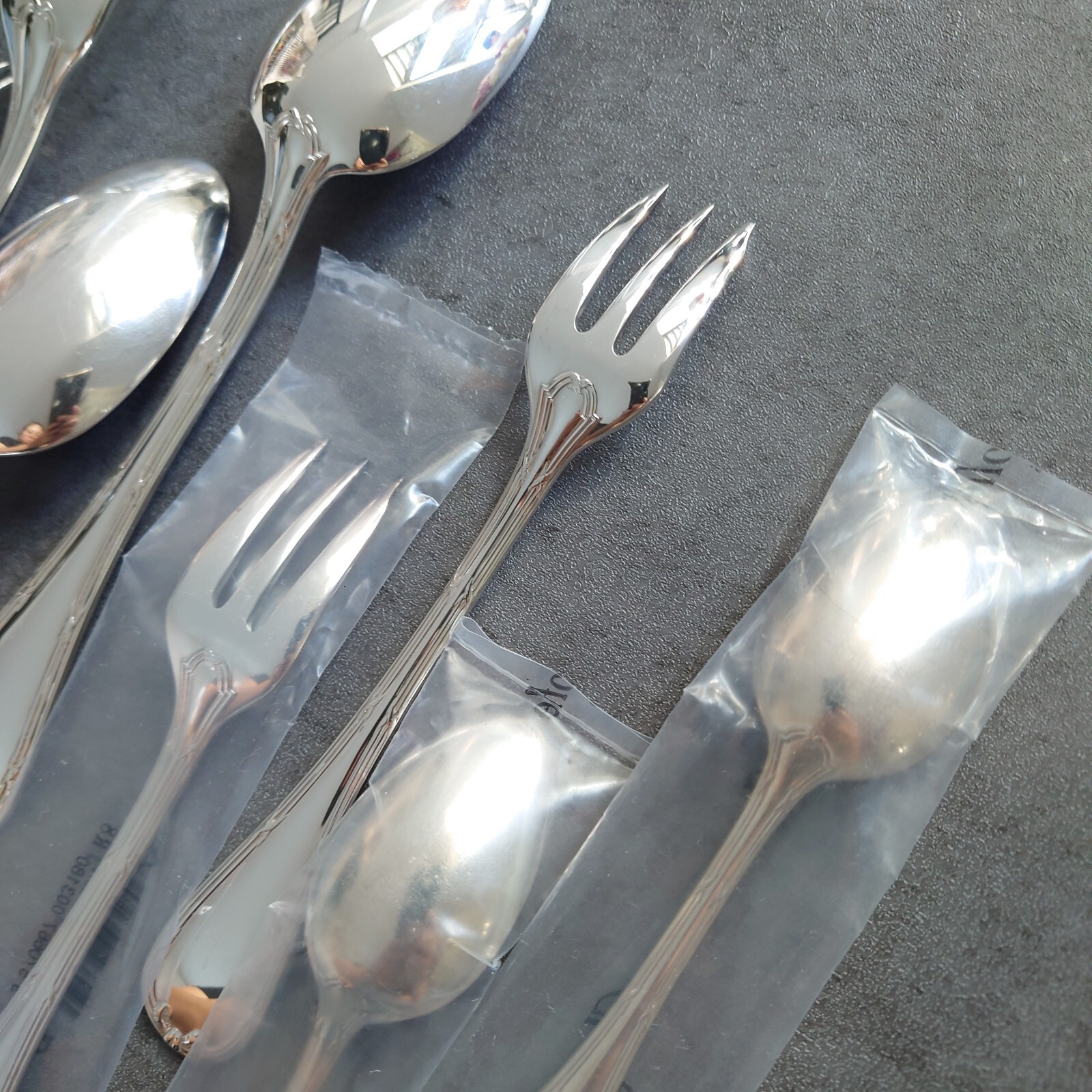Christofle Rubans Silverplate Flatware Standard Knife Fork Spoon 10pcs Excellent