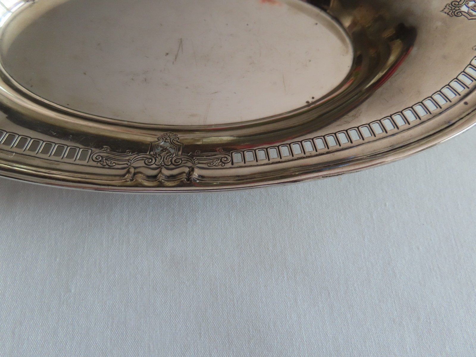 Sterling Silver 10″ Oval Bread Serving Dish 176 GRAMS (Durgin 97)