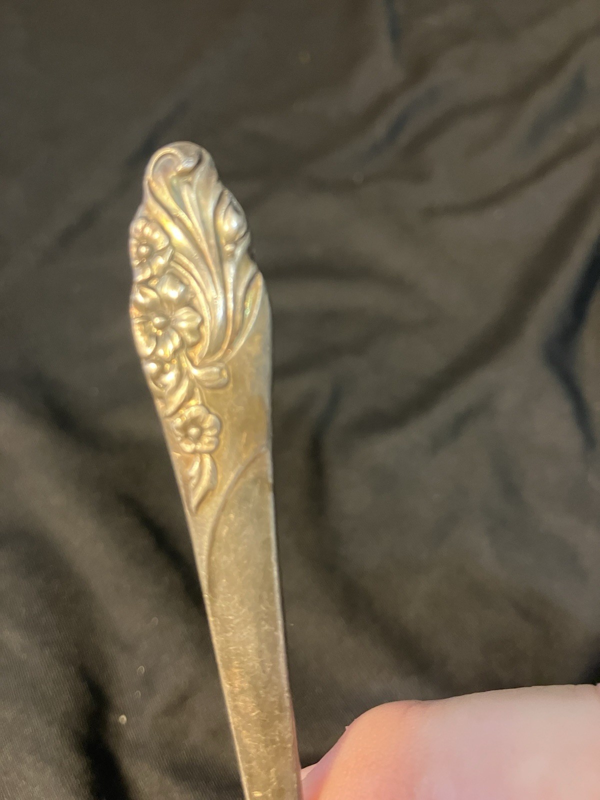 Oneida Community Evening Star Jelly Condiment Server Silver Plate Tarnish Floral