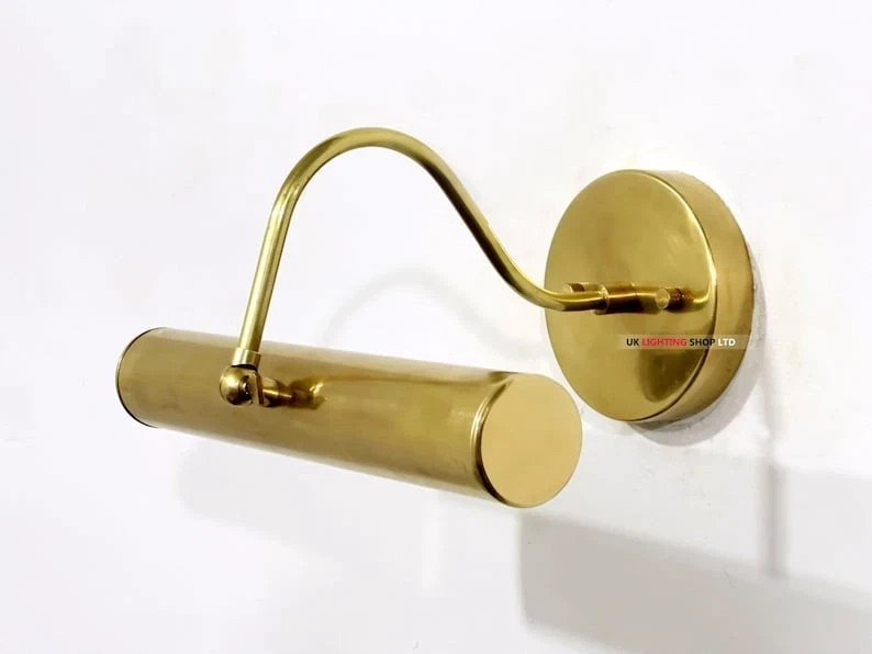 Modern Raw Brass Picture Light Solid Brass Vintage Wall Art Painting Lamp