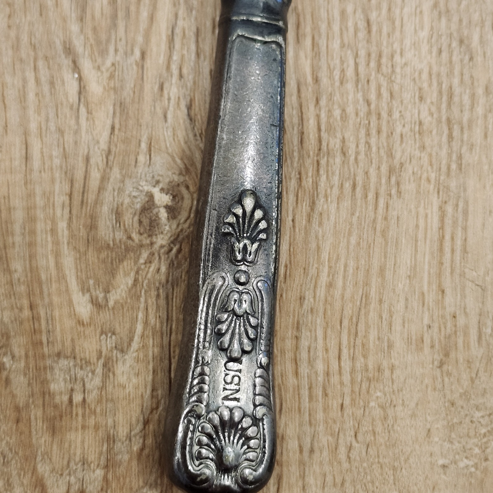 U.S. NAVY KINGS Pattern Insico 9-5/8″ Knife Silverplate ANCHOR Stainless Blade