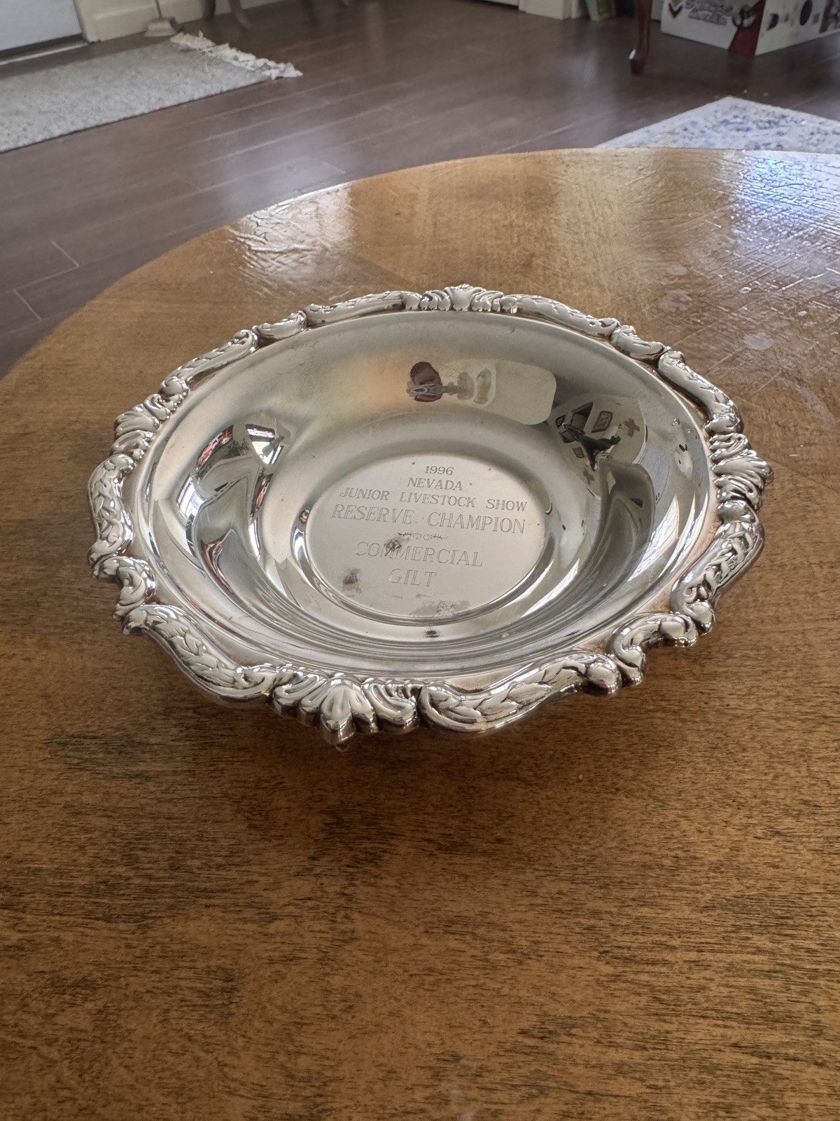 Sheridan Taunton Silversmiths silverplated bowl w/ Inscription Nevada NJLS show