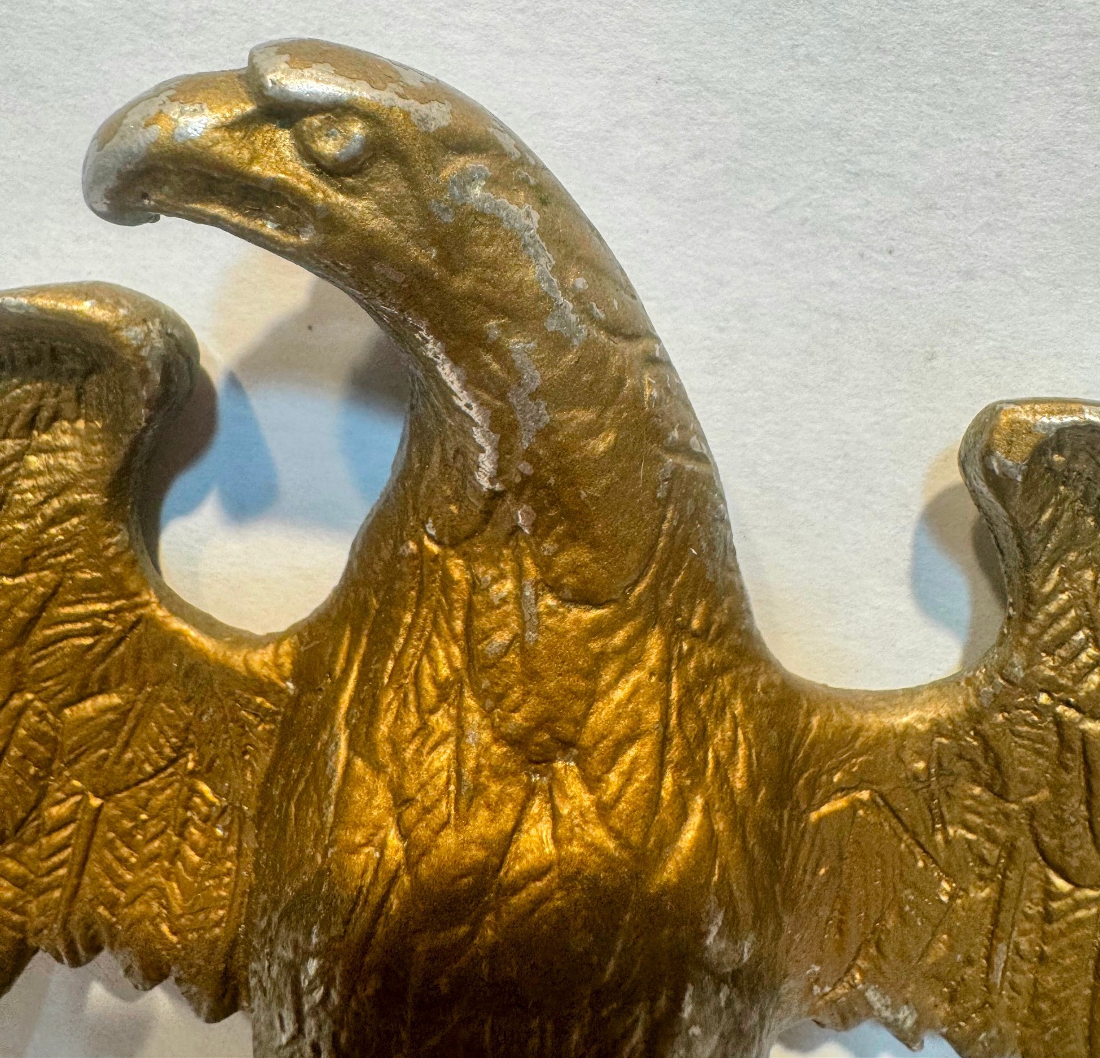 EAGLE FLAG FLAGPOLE AMERICA USA PATRIOTIC FINIAL ORNAMENT CAST METAL BRASS