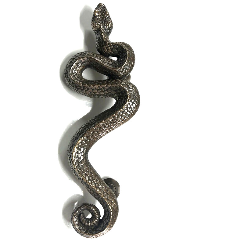 2 SNAKE medium Version PAIR brass pieces door handles 16″ amazing 40 cm