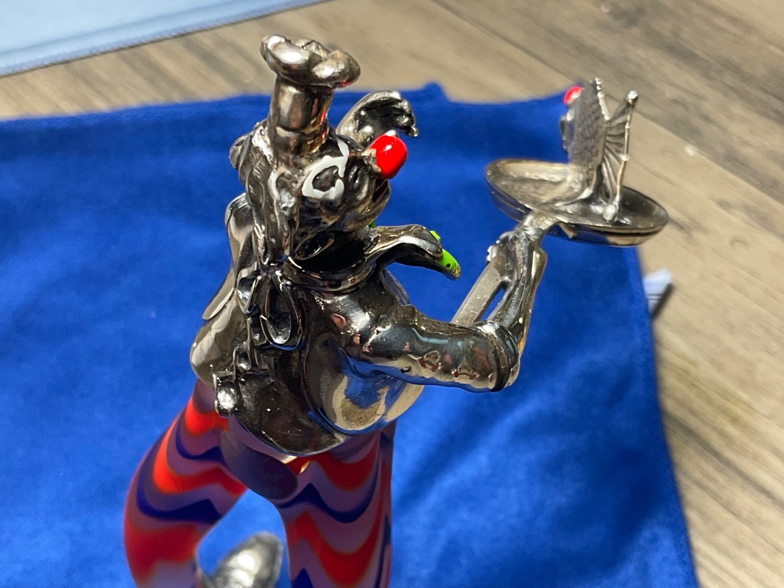 Vintage Vittorio Angini Sterling Silver Murano Glass Clown