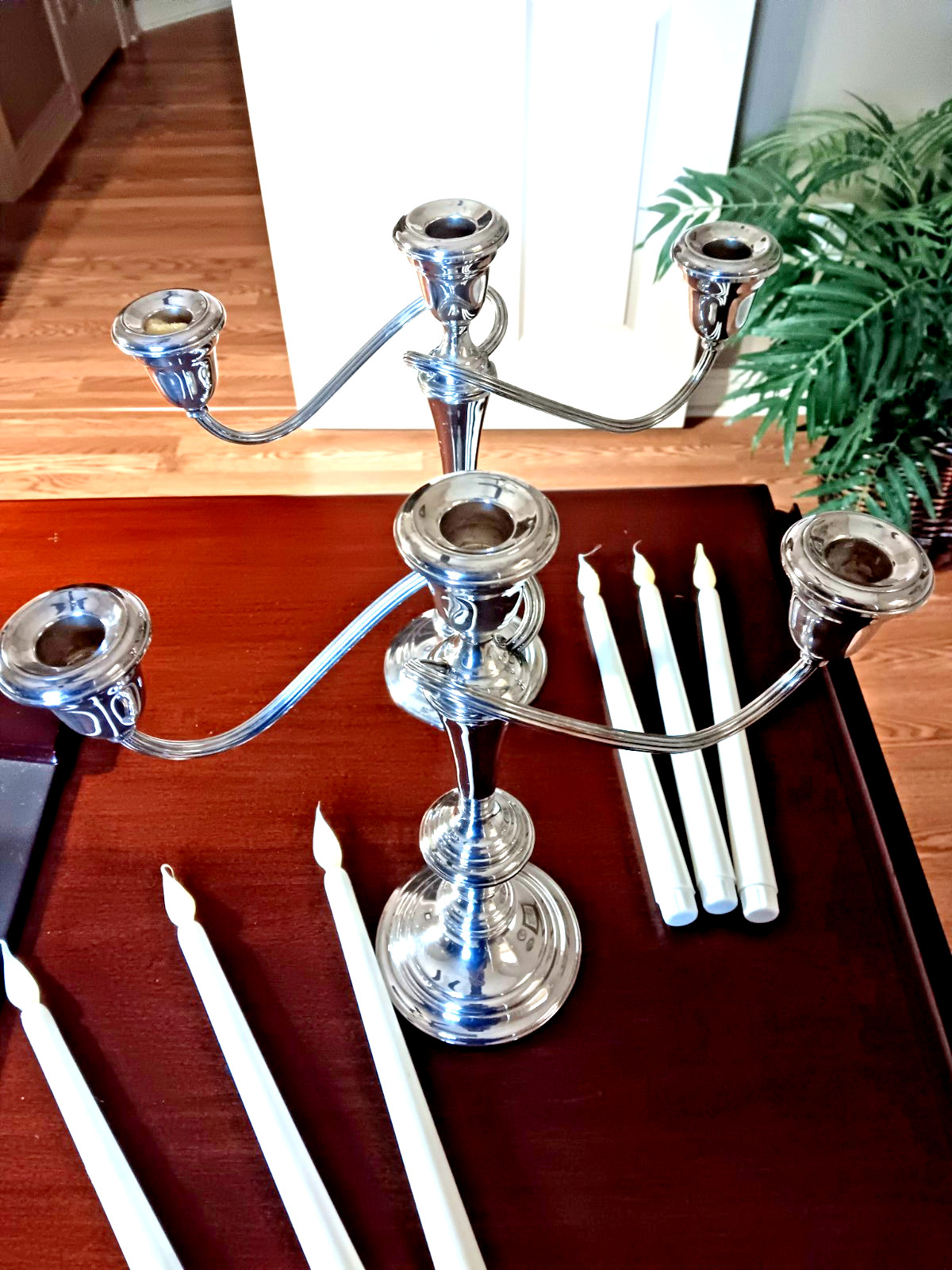candelabras (set of 2), silver plated