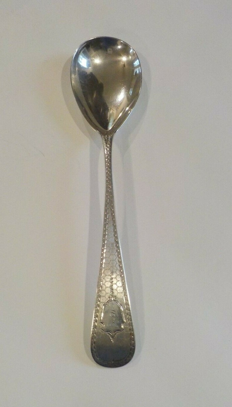 Mitchell & Tyler Southern Coin Silver 8.75″ Serving Spoon, c. 1845-1866