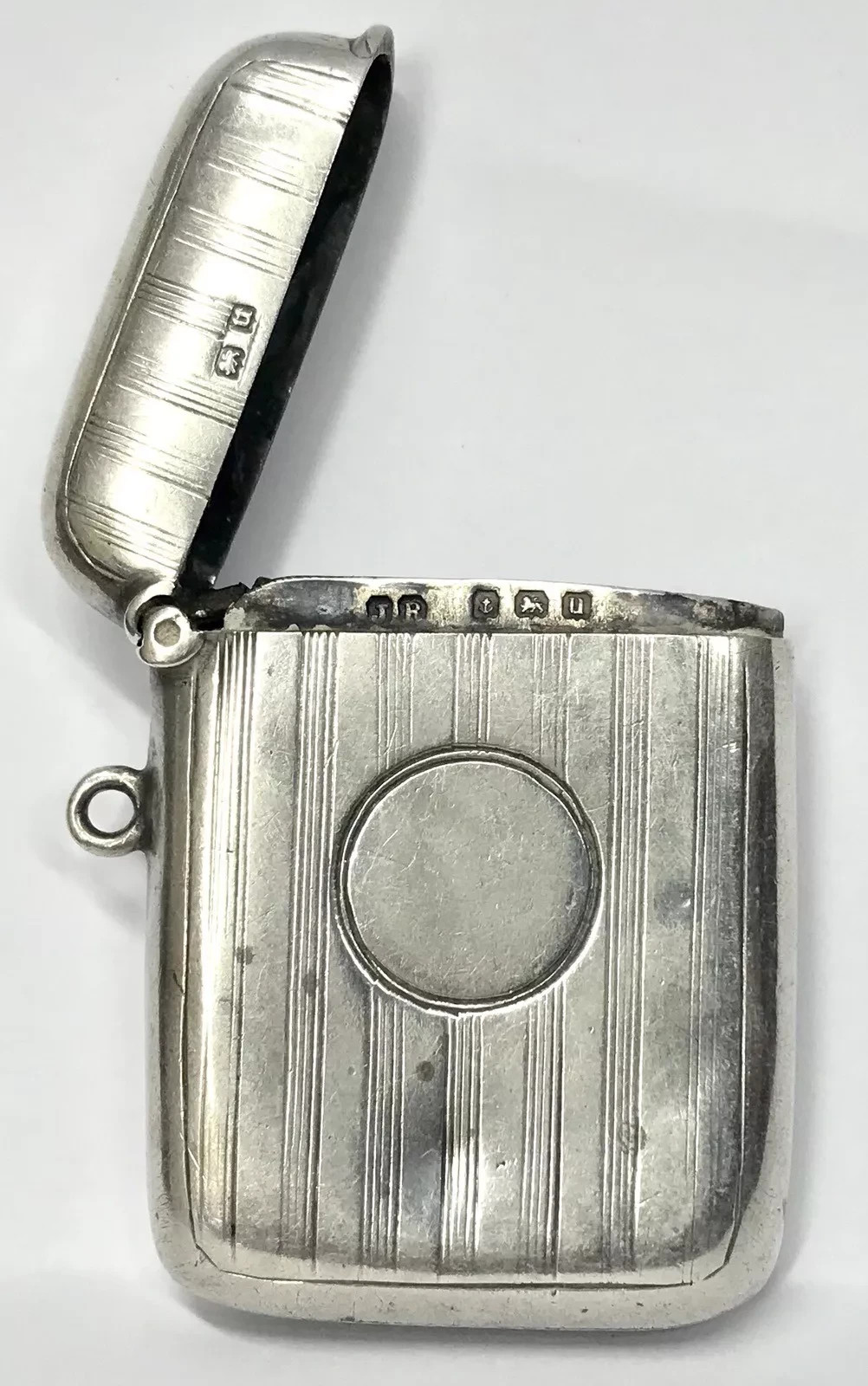 Hallmarked Antiques Silver Engraved Miniature Vesta Case John Rose 1919 20.3g