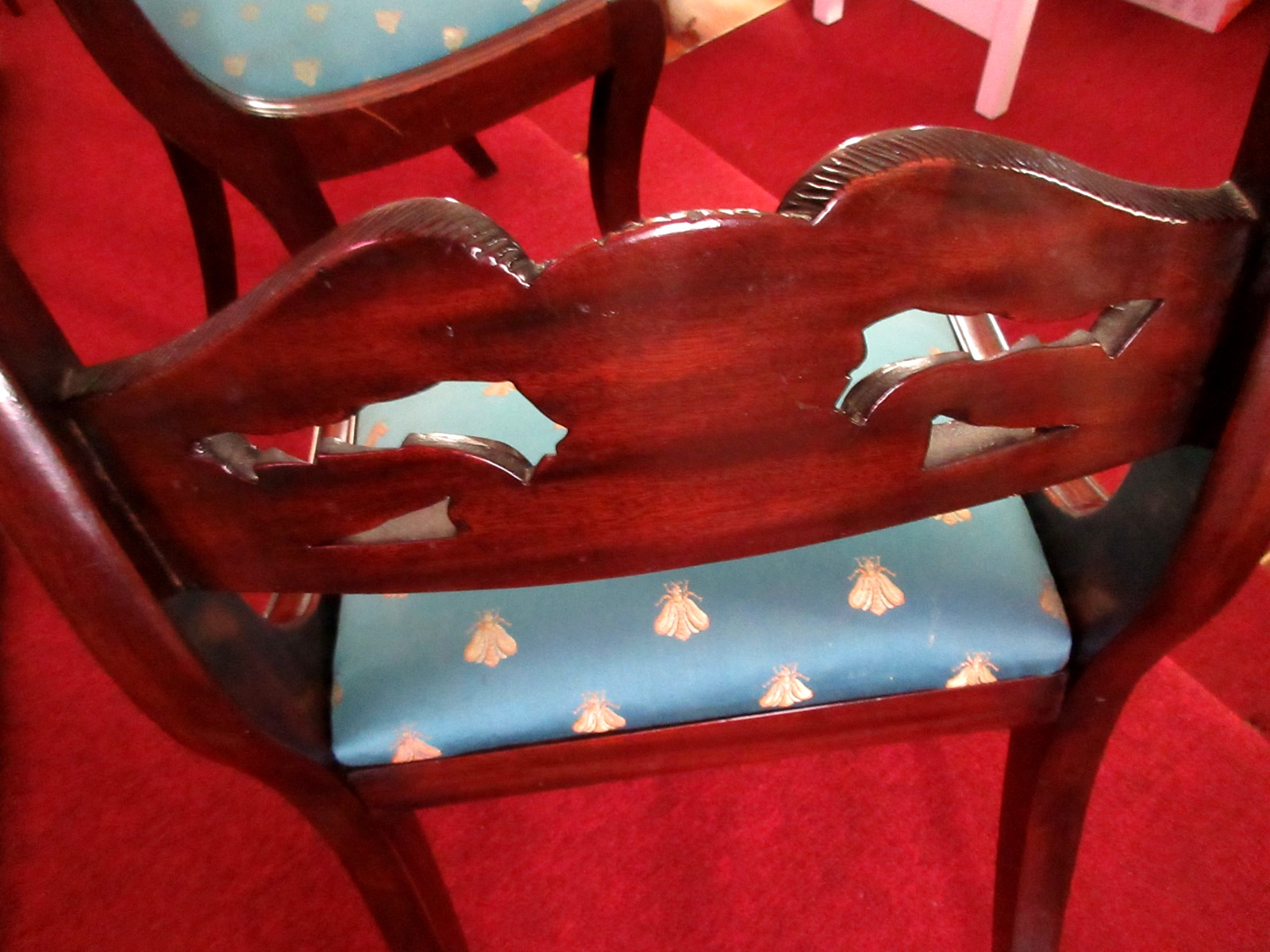 FINE PR. of 19thc. NY. FEDERAL MAHOGANY EAGLE SPLAT CHAIRS DUNCAN PHYFE MANOR OF