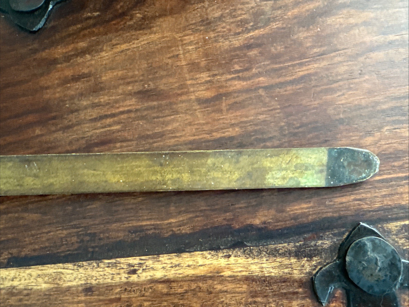 Antique Solid Brass 12″ Sliding Surface Bolt Door Lock Reclaimed Distressed