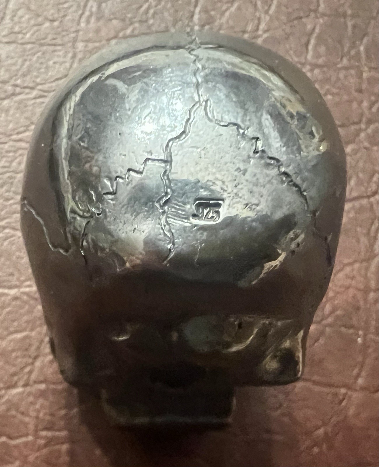 Antique Solid Sterling Silver Skull Memento Relic Figurine Statue 267 Grams Rare