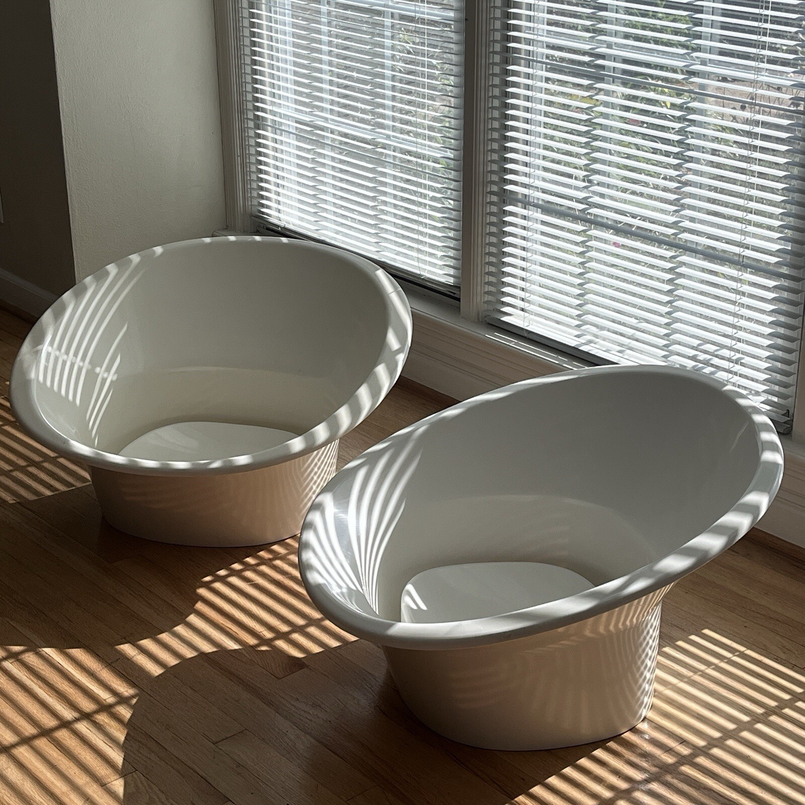 Overman Mid-Century Modern Space Age Molded Plastic Tub Chair – Pair of 2 Chairs