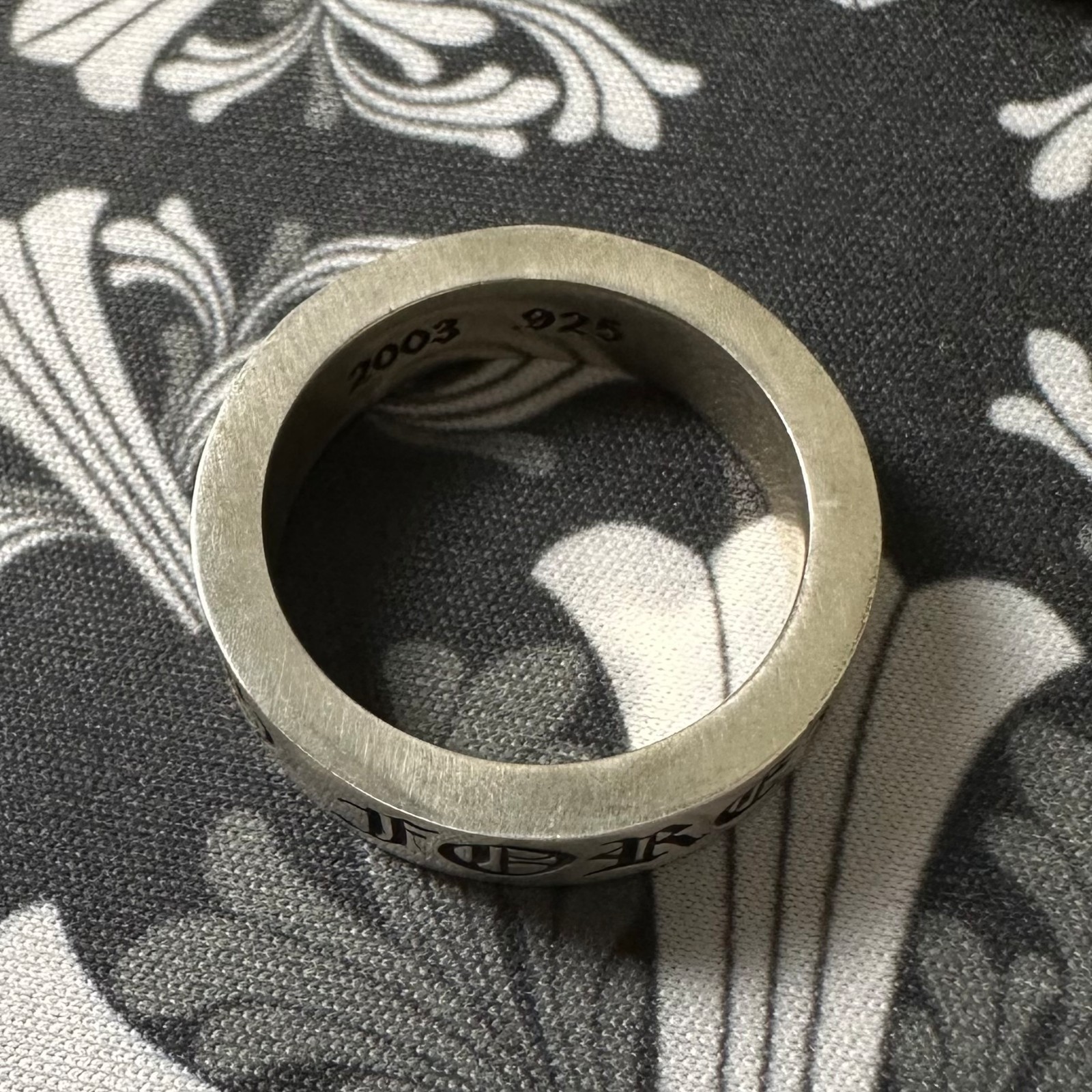Chrome Hearts Forever Spacer Cross Ring Size 8.5 925 Sterling Silver
