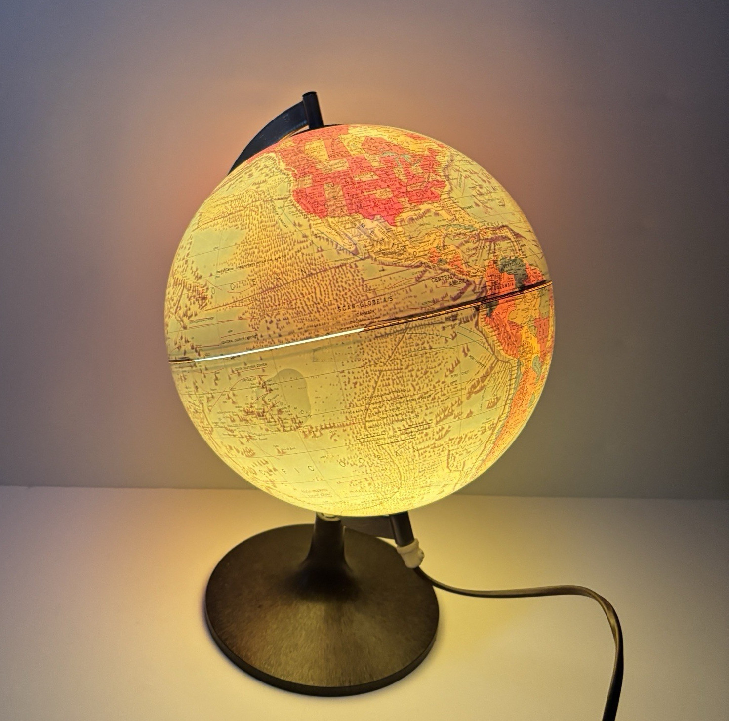 Vintage SCAN GLOBE Type 5 Illuminated 14″ From 7″ Base Sector ZZ9 Plural Z Alpha