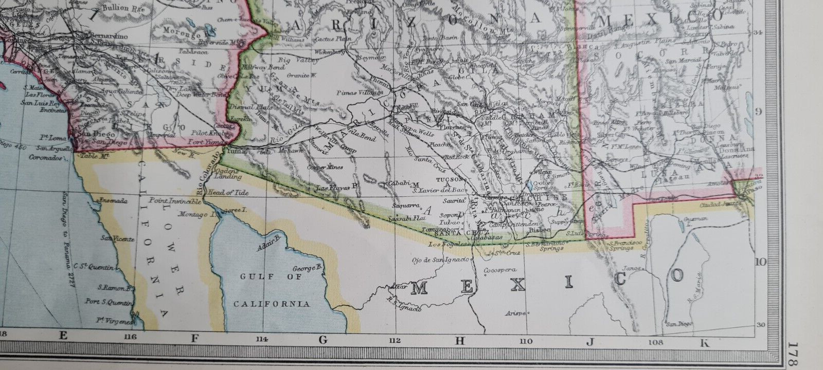 Antique (1907) map – Western United States / USA – Harmsworth