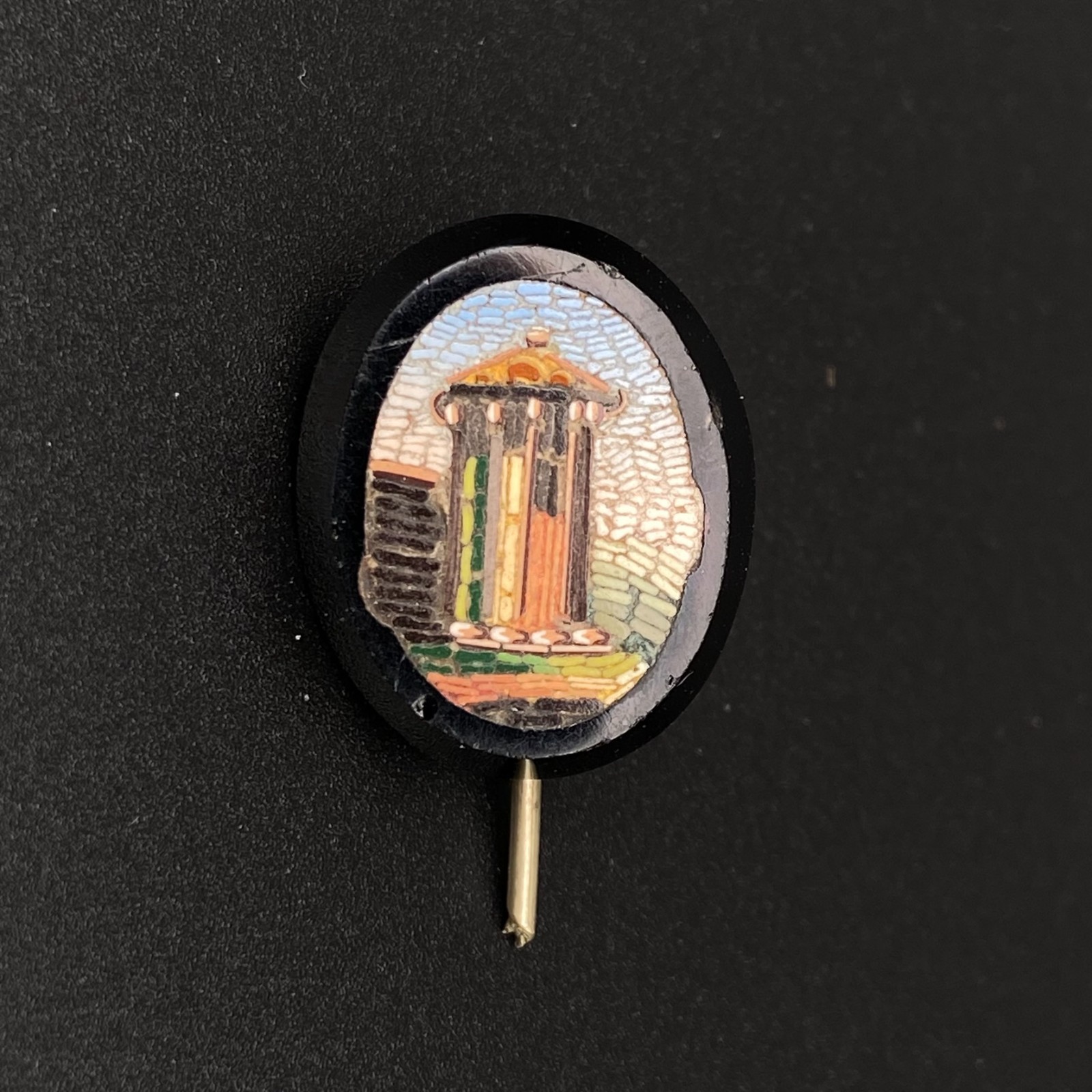 Micromosaic lapel pin c1920s